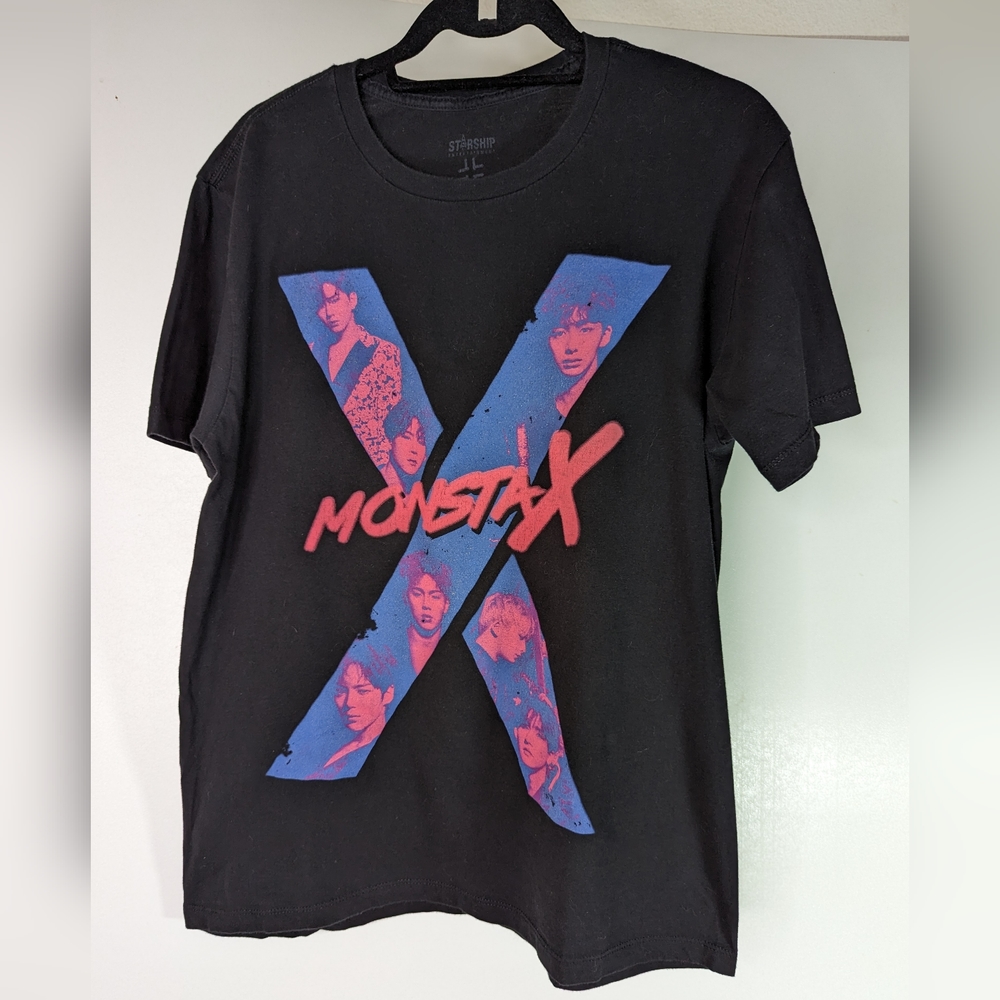 Monsta X L Tshirt Unisex Black Korean Band Tee